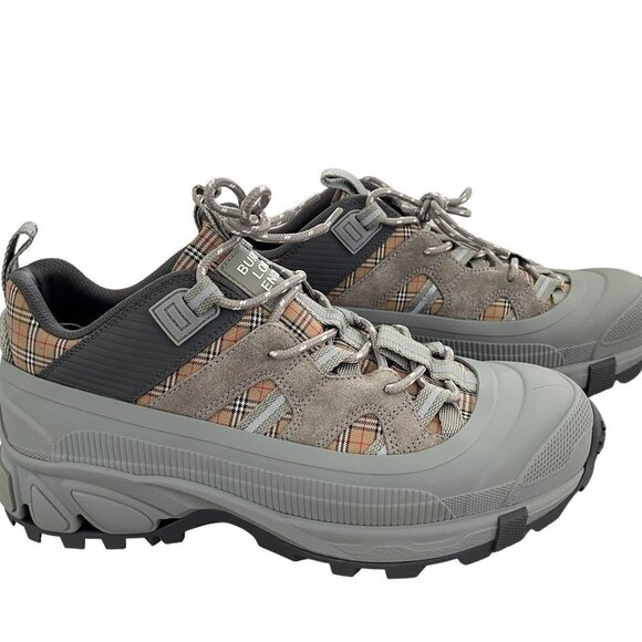 Burberry‎ 8043864 Men\'s Arthur Check Gray Canvas/Suede Sneakers 9 US (42 Eu) main image 6
